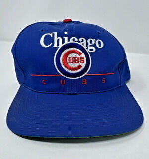 Vintage Chicago Cubs Hat 90s Snapback Single Bar MLB Blue Baseball Cap, Twins